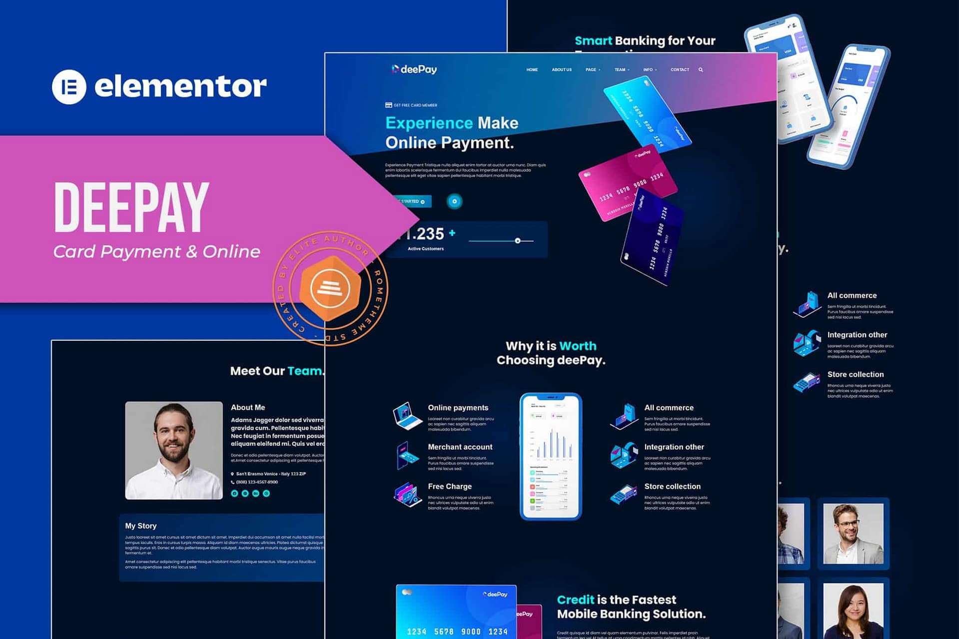 DeePay - Card Payment & Online Banking Elementor Template Kit