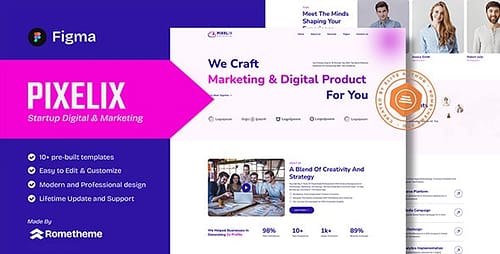 Pixelix - Digital Startup Agency Figma Template