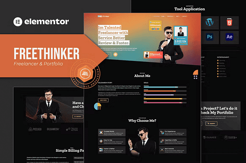 Freethinker - Freelancer & Portfolio Elementor Template Kit