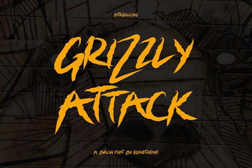 Grizzly Attack - Brush Font