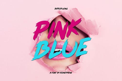 Pink Blue - Brush Display font