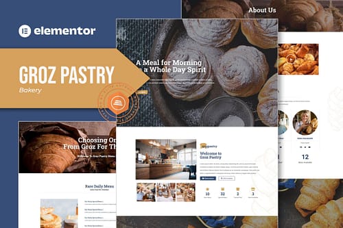 GrozPastry - Bakery Elementor Template Kit