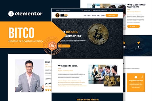 Bitco - Bitcoin & Cryptocurrency Elementor Template Kit