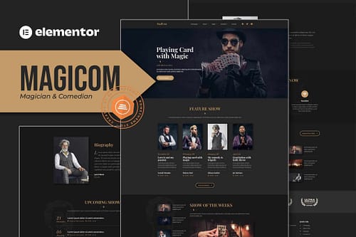 Magicom - Magician & Comedian Club Elementor Template Kit