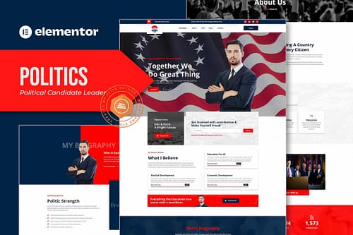 Politics - Political Candidate Political Leader Elementor Template Kit