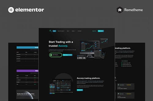 Axcorp - Trading & Investment Company Elementor Pro Full Site Template Kit