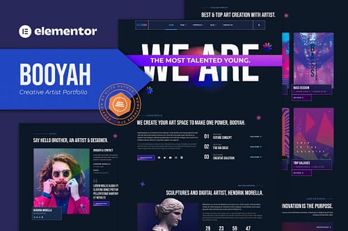 Booyah - Creative Artist Portfolio Elementor Template Kit
