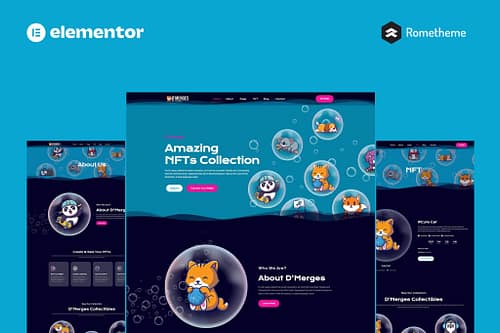 D'Merges - NFT Portfolio Elementor Pro Full Site Template Kit