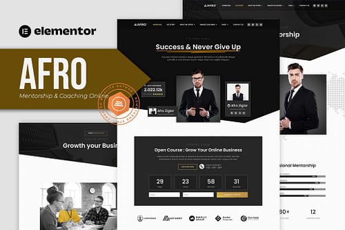 AFRO - Mentorship & Coaching Online Elementor Template Kit