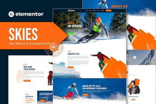 Skies - Ski Resort & Snowboard School Elementor Template Kit
