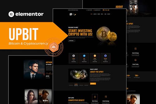 Upbit - Bitcoin & Cryptocurrency Elementor Template Kit