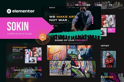 Sokin - Graffiti & Mural Studio Elementor Template Kit