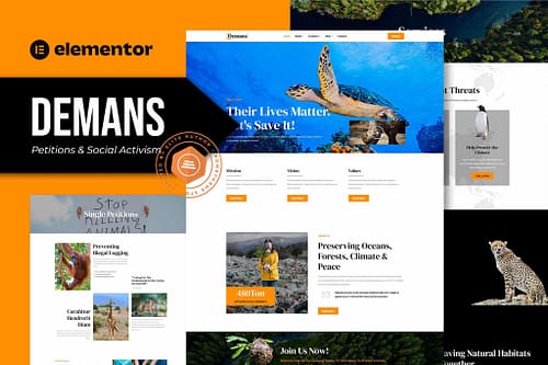 Demans - Petitions & Social Activism Elementor Pro Template Kit