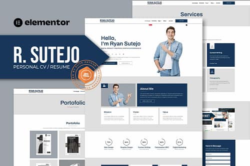 R. Sutejo - Personal CV / Resume Elementor Template Kit