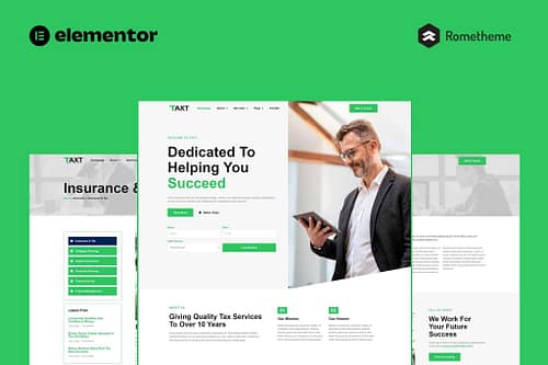 Taxt-Finance & Tax Elementor Pro Full Site Template Kit