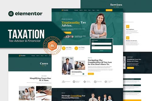 Taxation - Tax Advisor & Financial Consulting Elementor Pro Template Kit