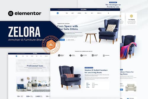 Zelora - Armchair & Furniture Brand Elementor Template Kit