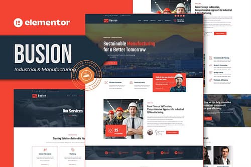 Busion - Industrial & Manufacturing Elementor Pro Template Kit