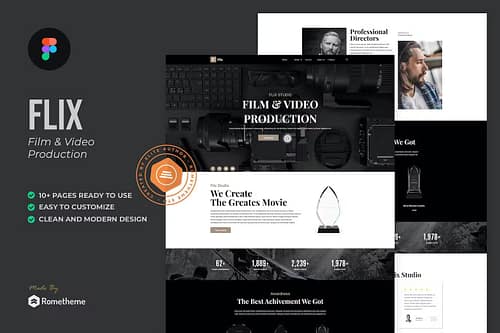 Flix - Film Video Production Figma Template