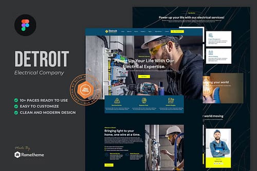 Detroit - Electrical Company Figma Template