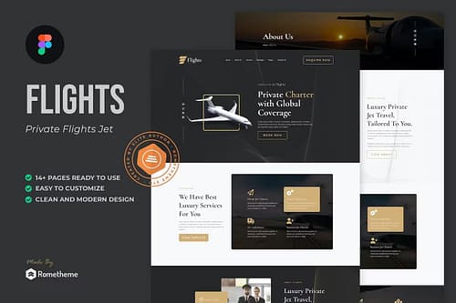 Flights - Private Jets Figma Template