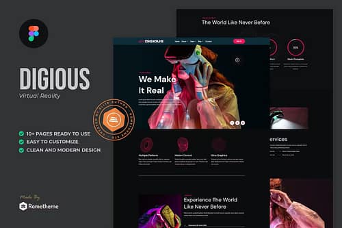 Digious - Virtual Reality Services Figma Template