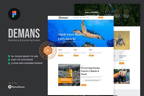 Demans - Petitions & Social Activism Figma Template