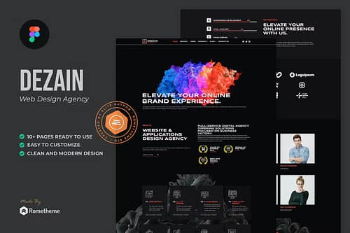 Dezain - Web Design Agency Figma Template