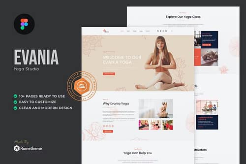 Evania - Yoga Studio Figma Template
