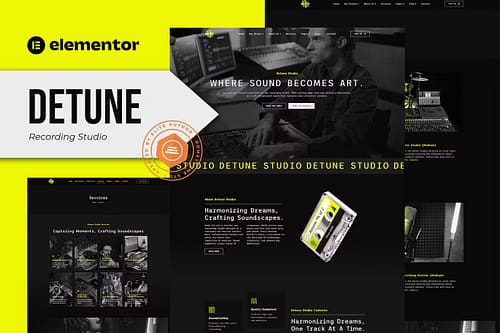 Detune - Recording Studio Elementor Pro Template Kit