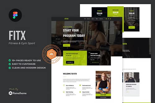 Fitx - Fitness & Gym Figma Template