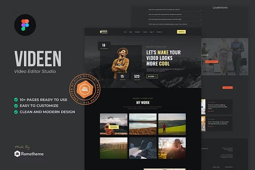 Videen - Video Editor Studio Figma Template