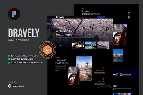 Dravely - Travel & Vacation Figma Template