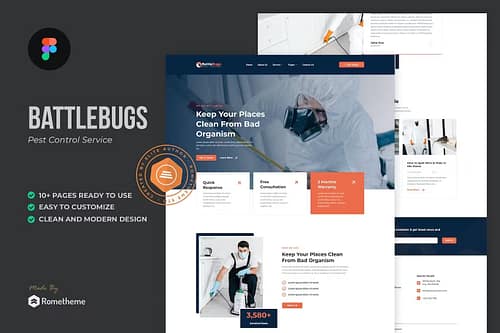 BattleBugs - Pest Control Services Figma Template