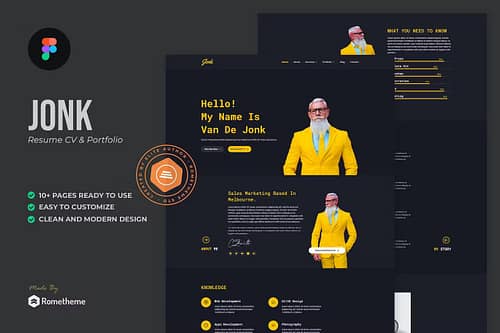 Jonk - Resume CV & Portfolio Figma Template