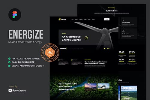 Energize - Solar & Renewable Energy Figma Template