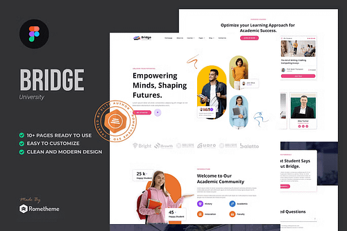 Bridge - University & School Education Figma Template
