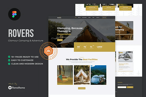Rovers - Glamour Camping & Adventure Figma Template