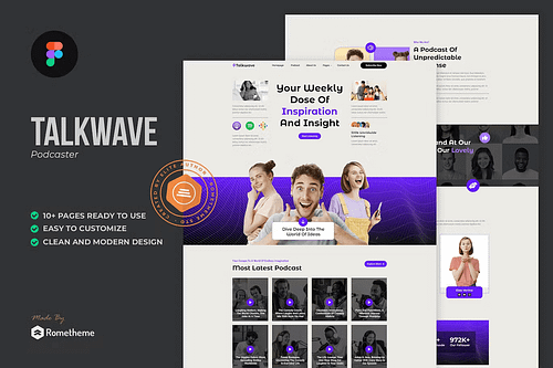 Talkwave - Podcaster Figma Template