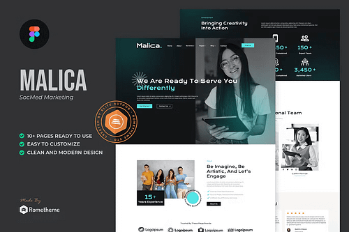 Malica - Social Media Marketing Agency Figma Template