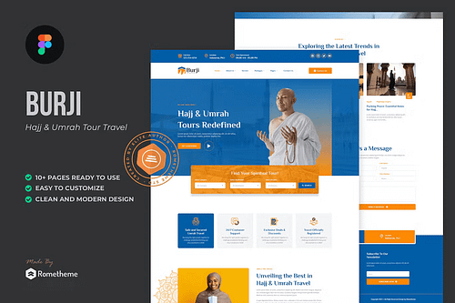 Burji - Hajj & Umrah Tour Travel Figma Template