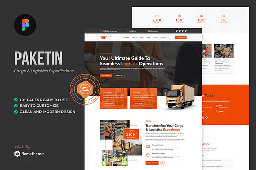 Paketin - Cargo and Logistics Figma Template