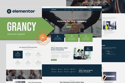 Grancy - Venture Capital & Investment Elementor Template Kit