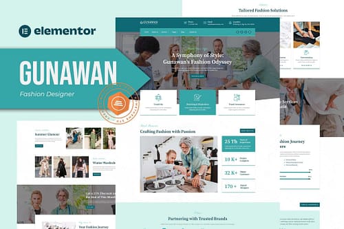 Gunawan - Fashion Designer Elementor Template Kit