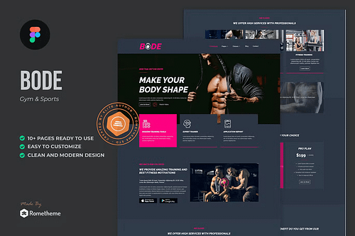Bode - Gym & Sports Figma Template