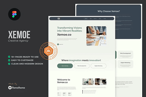 Xemoe - Digital Creative Agency Figma Template