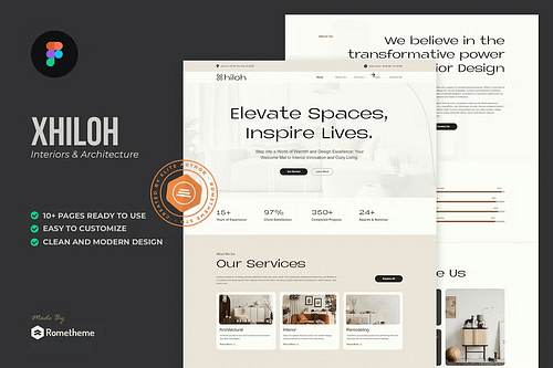 Xhiloh - Interiors and Architecture Figma Template