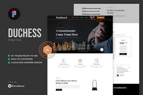 Duchess - Chess Club & Tournament Figma Template