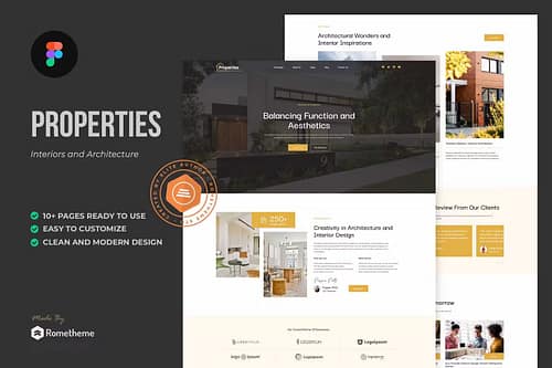Properties - Interiors and Architecture Figma Template