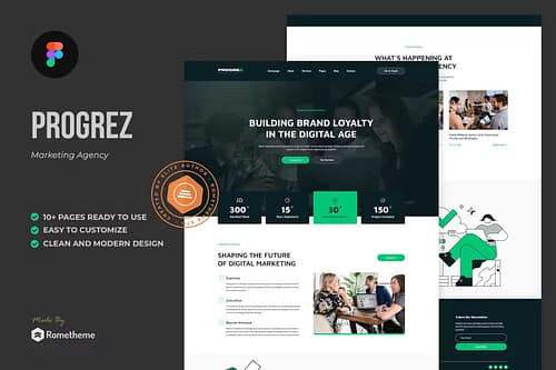 Progrez - Marketing Agency Figma Template